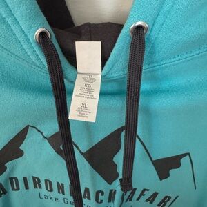 Teal Hoodie. Adirondack safari. Lake George.